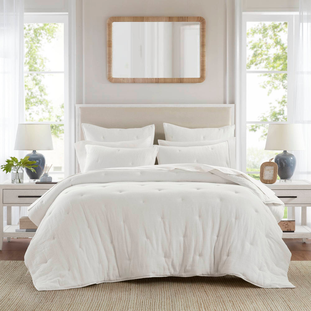 3-Piece Full/Queen Cotton  Embroidered Quilt Set,White Media 1