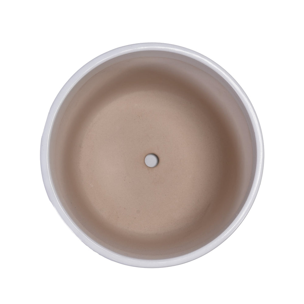 Handmade White Ceramic Planter Set of 3 (5.51' to 9.65'), Indoor & Outdoor Flower Pots for Succulents, Herbs by Window, Couchside - Breathable Textured Clay Media 12