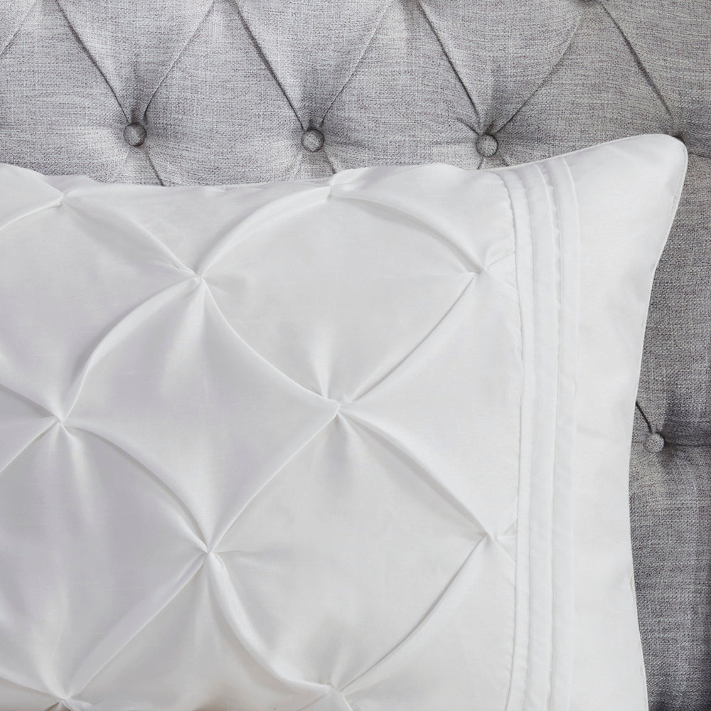 7 Piece Tufted Comforter Set White Cal King Media 12