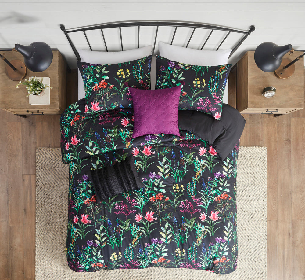 5 Piece Comforter Set Black King/Cal King Media 9
