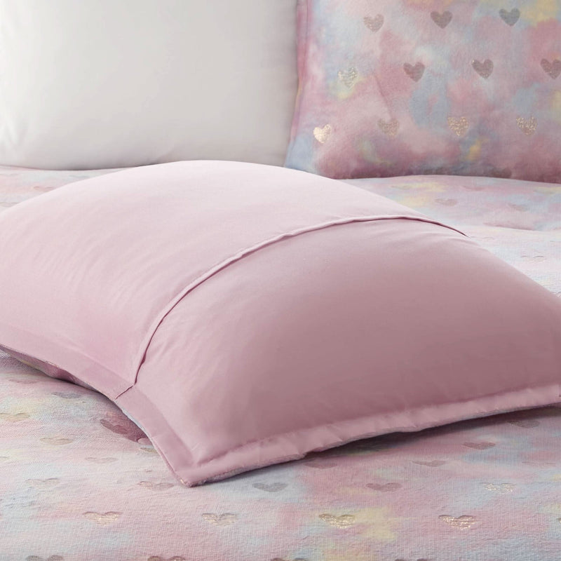 Metallic Printed Plush Comforter Set Polyester Throw Pillow Twin XL