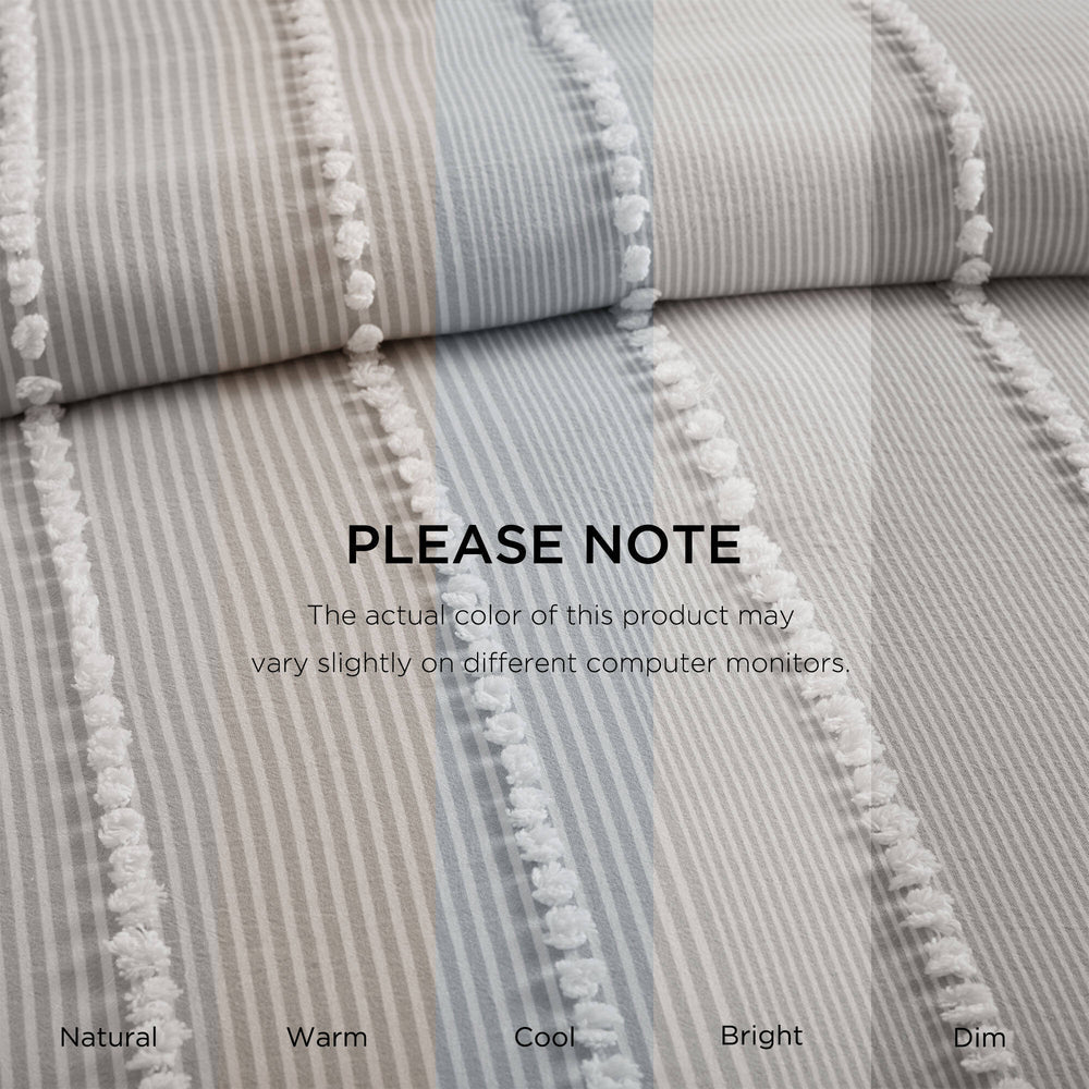3- Piece Full/Queen Cotton Yarn Dyed Duvet Cover Set Media 11