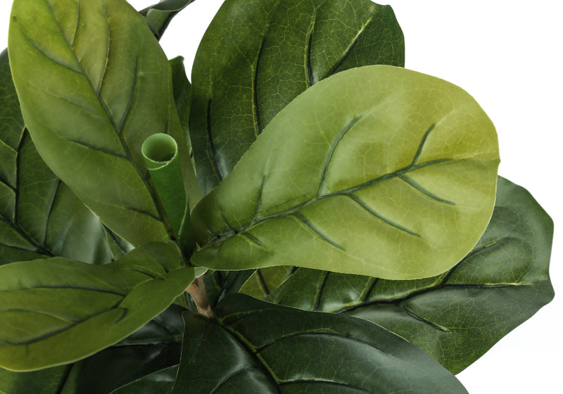 Artificial Plant, 41' Tall, Fiddle Tree, Indoor, Faux, Fake, Floor, Greenery, Potted, Real Touch, Decorative, Green Leaves, Black Pot
