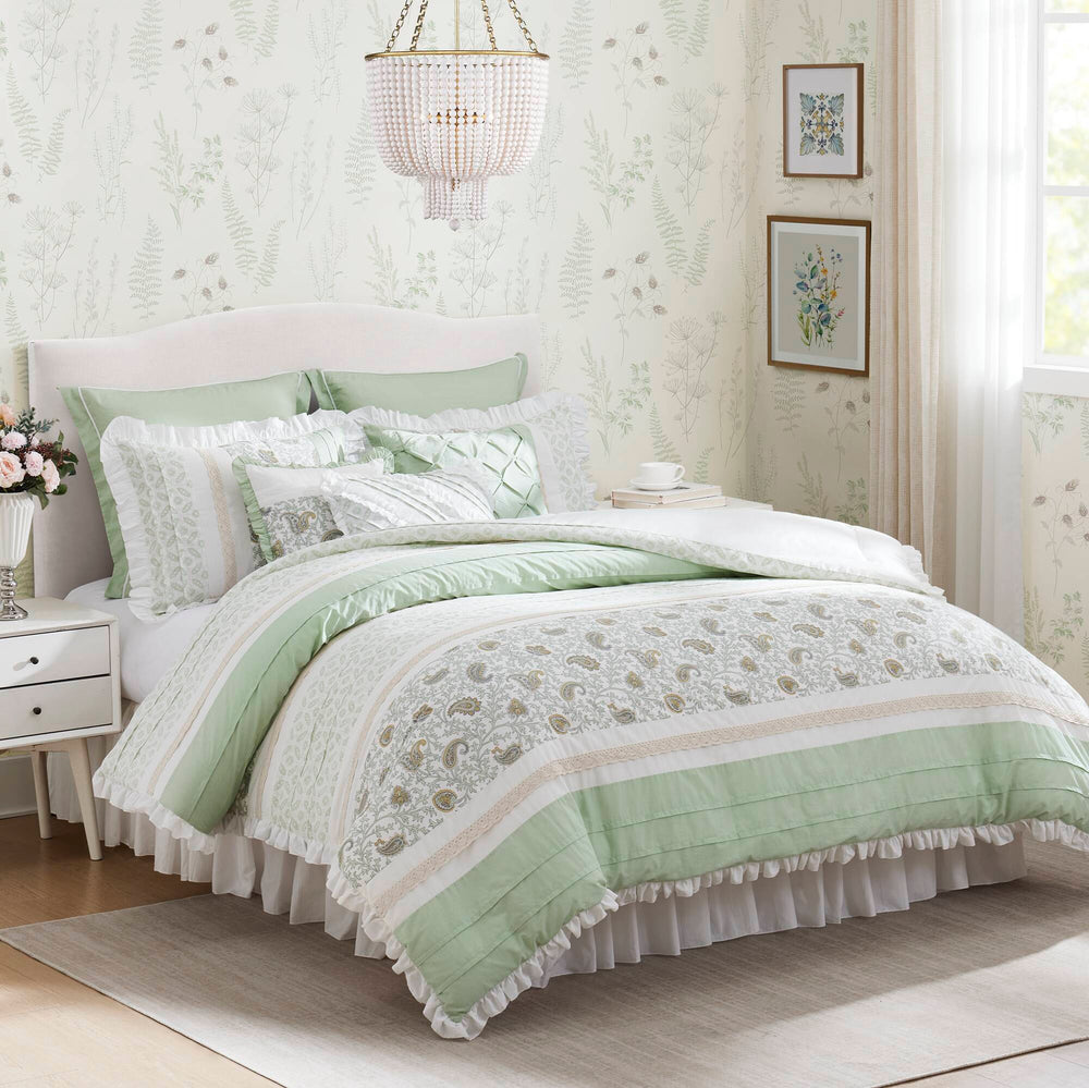 9 Piece Cotton Percale Comforter Set Cal King Media 1
