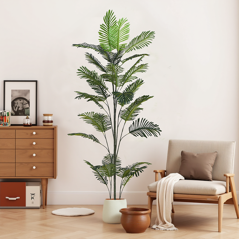 86' Artificial Palm Tree with Black Plastic Pot
