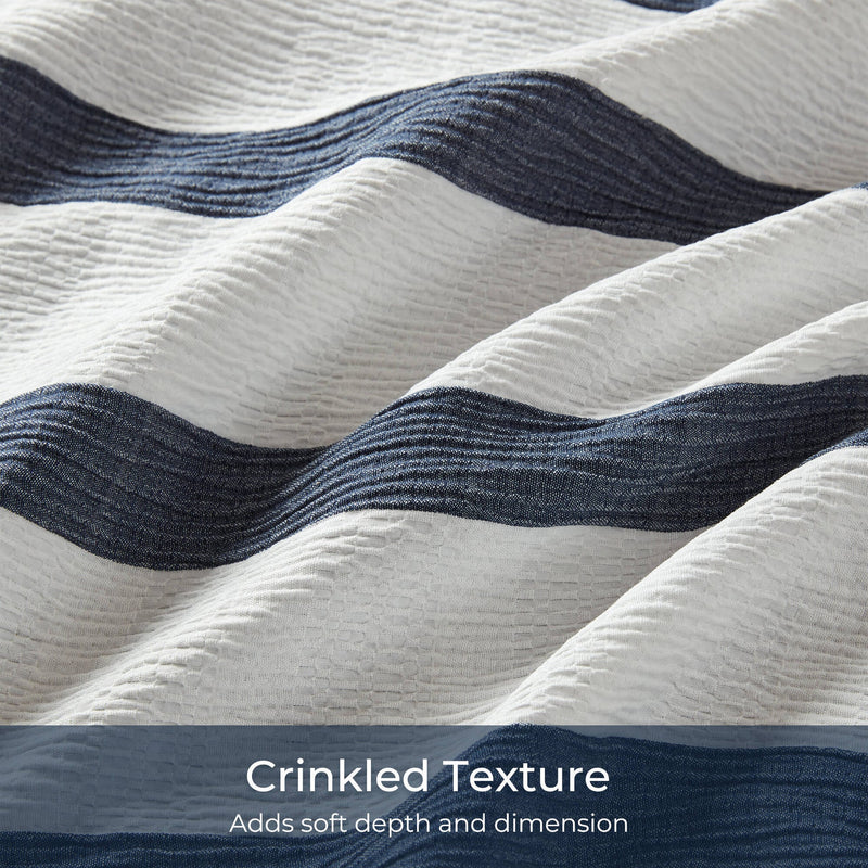 3-Piece Full/Queen Yarn-dyed striped comforter