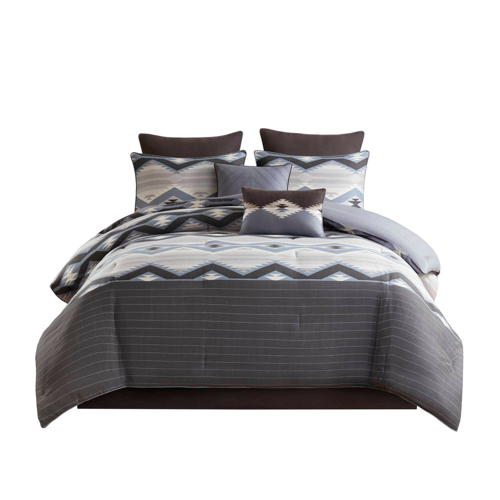8-Piece Queen Comforter Set,Blue Media 16