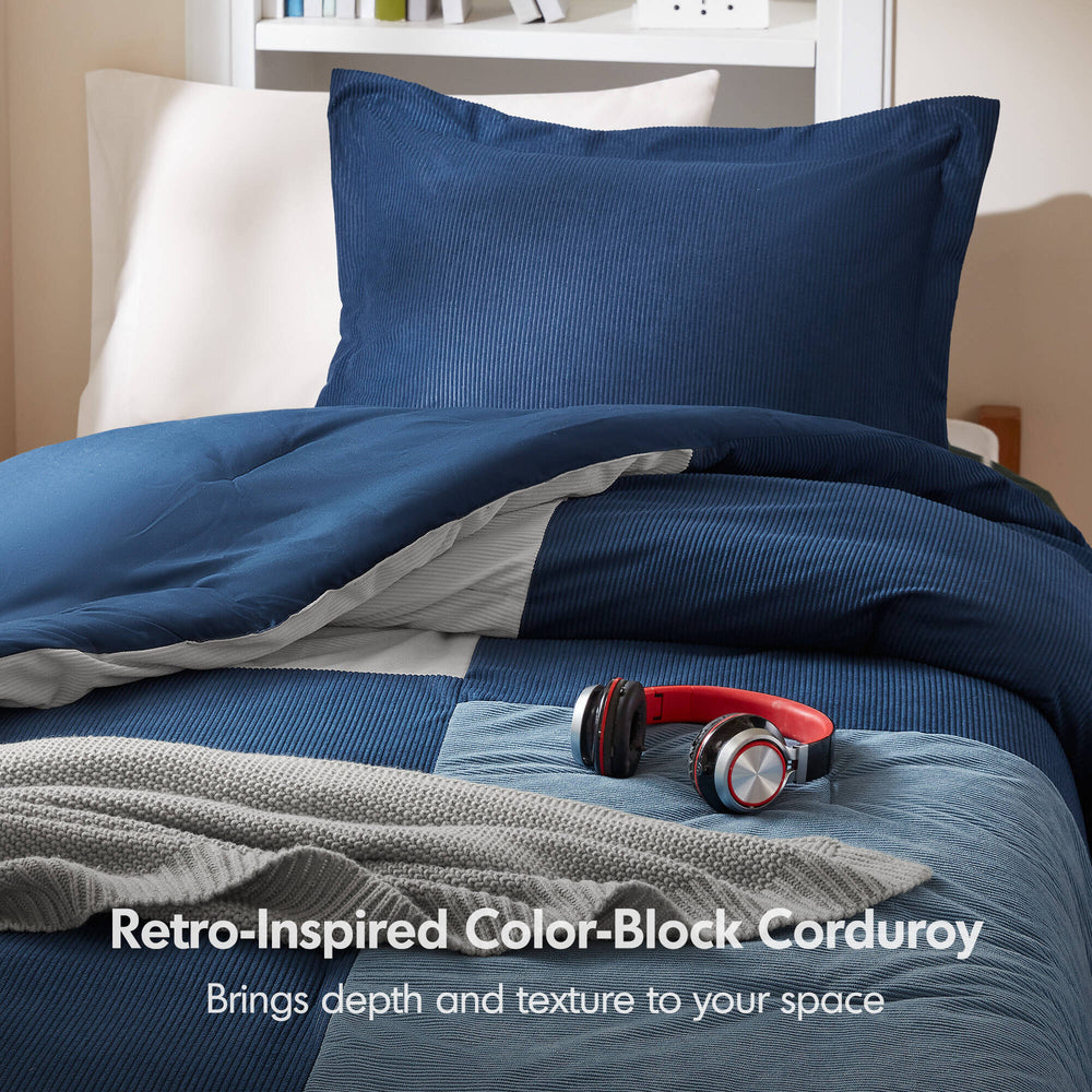 2 Pieces Twin/Twin XL Comforter Set,Blue Media 12