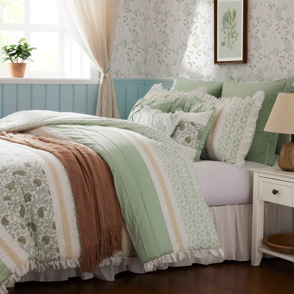 9 Piece Cotton Percale Comforter Set Queen Media 13