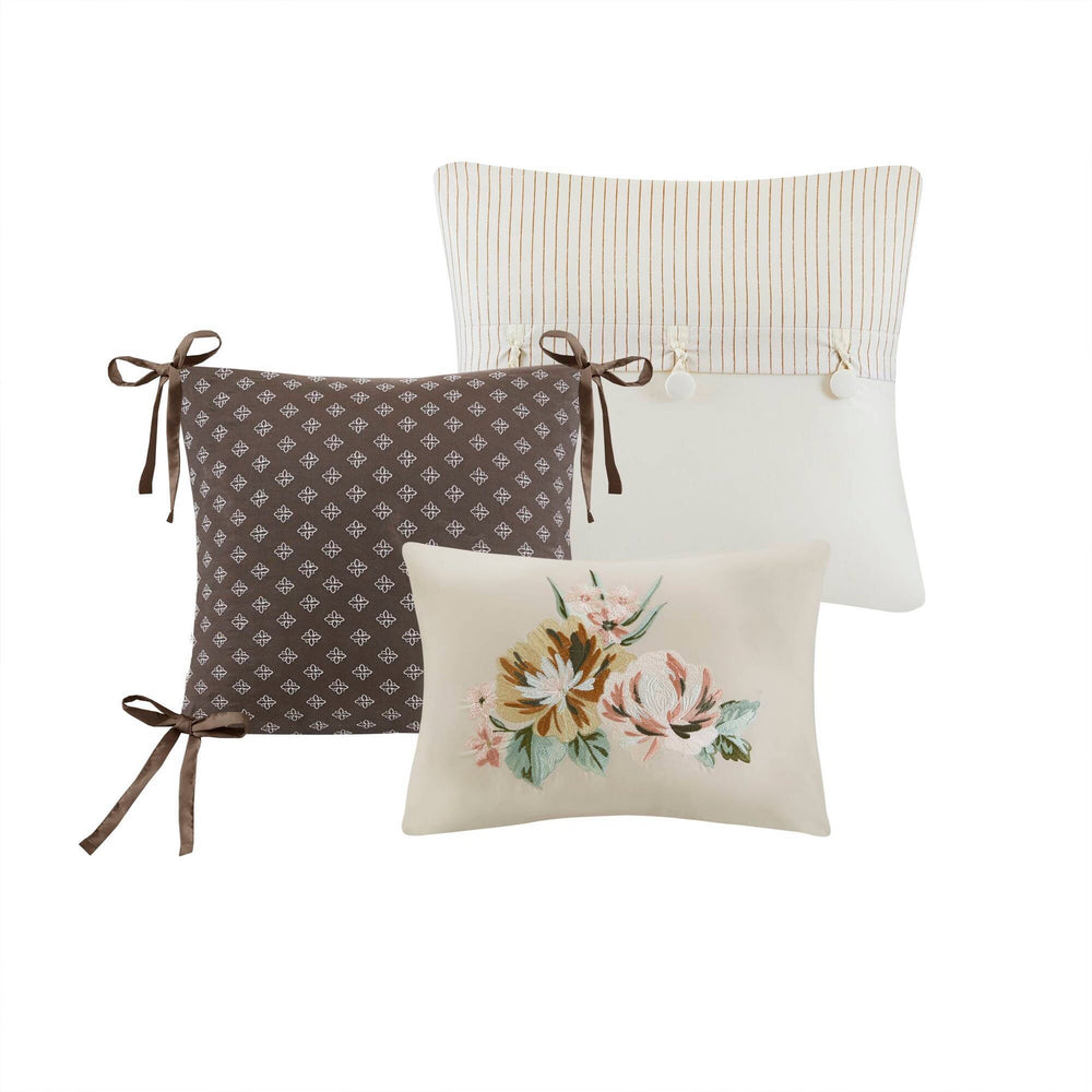 7-Piece Queen Vin  Floral Comforter Set, Terracotta Media 20