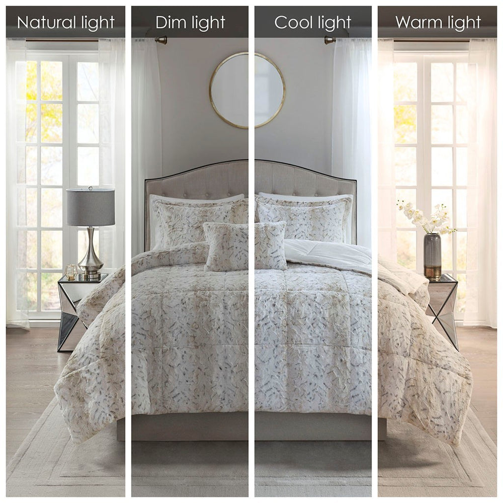 Full/Queen 4PC Faux Fur Comforter Set Media 10