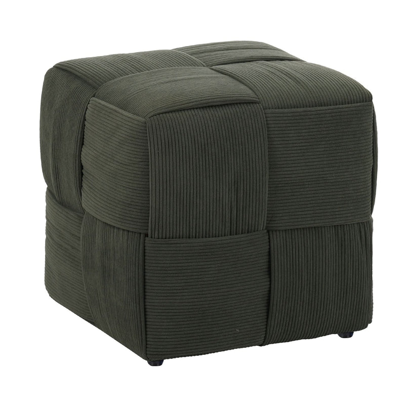 Ottoman Foot Rest Corduroy Green Square Stool For Living Room & Sofa Use Home Furniture
