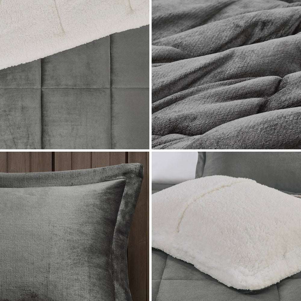 King Plush to Sherpa Down Alternative Comforter Set Media 3