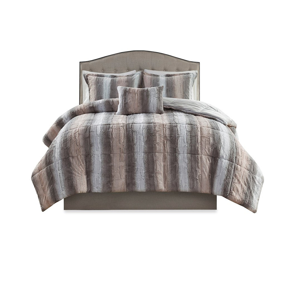 Full/Queen 4PC Faux Fur Comforter Set Media 6