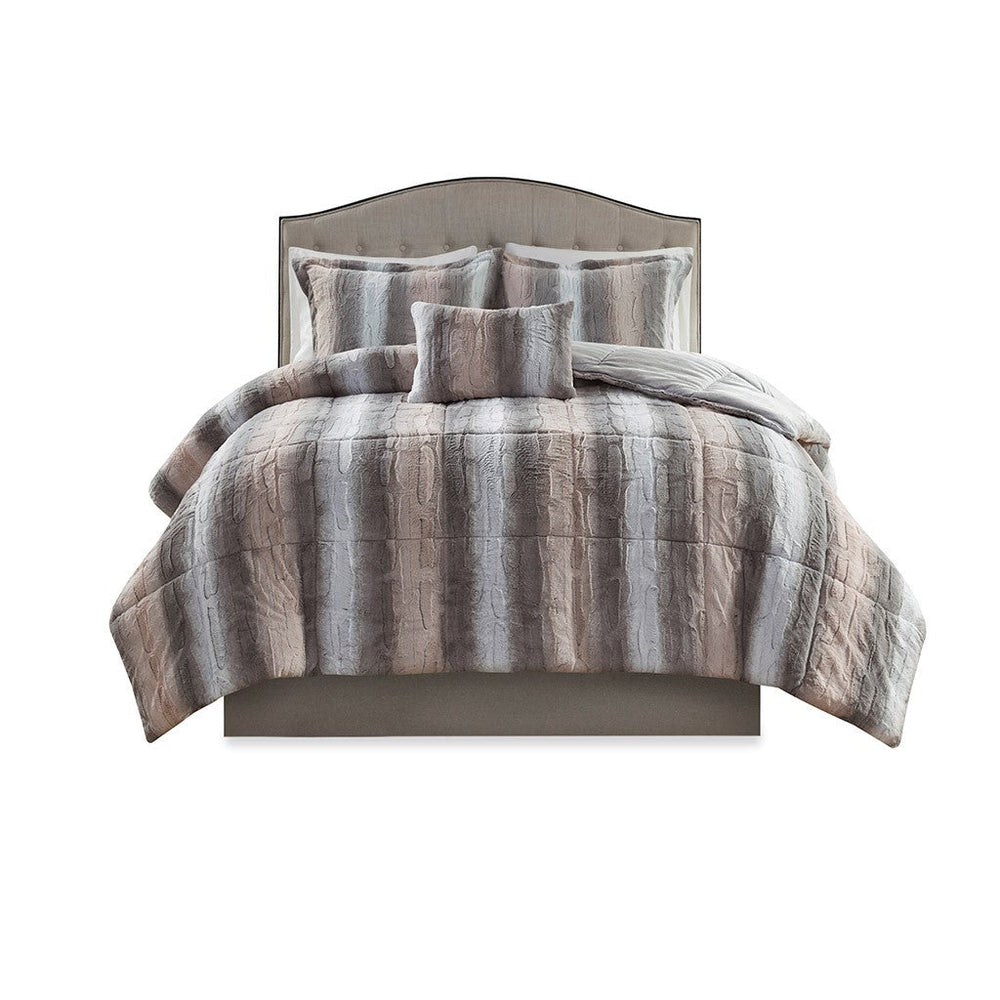 Full/Queen 4PC Faux Fur Comforter Set Media 6