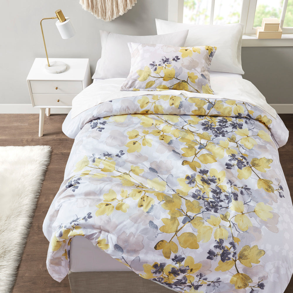 Comforter Set with Bed Sheets Yellow Twin Media 1