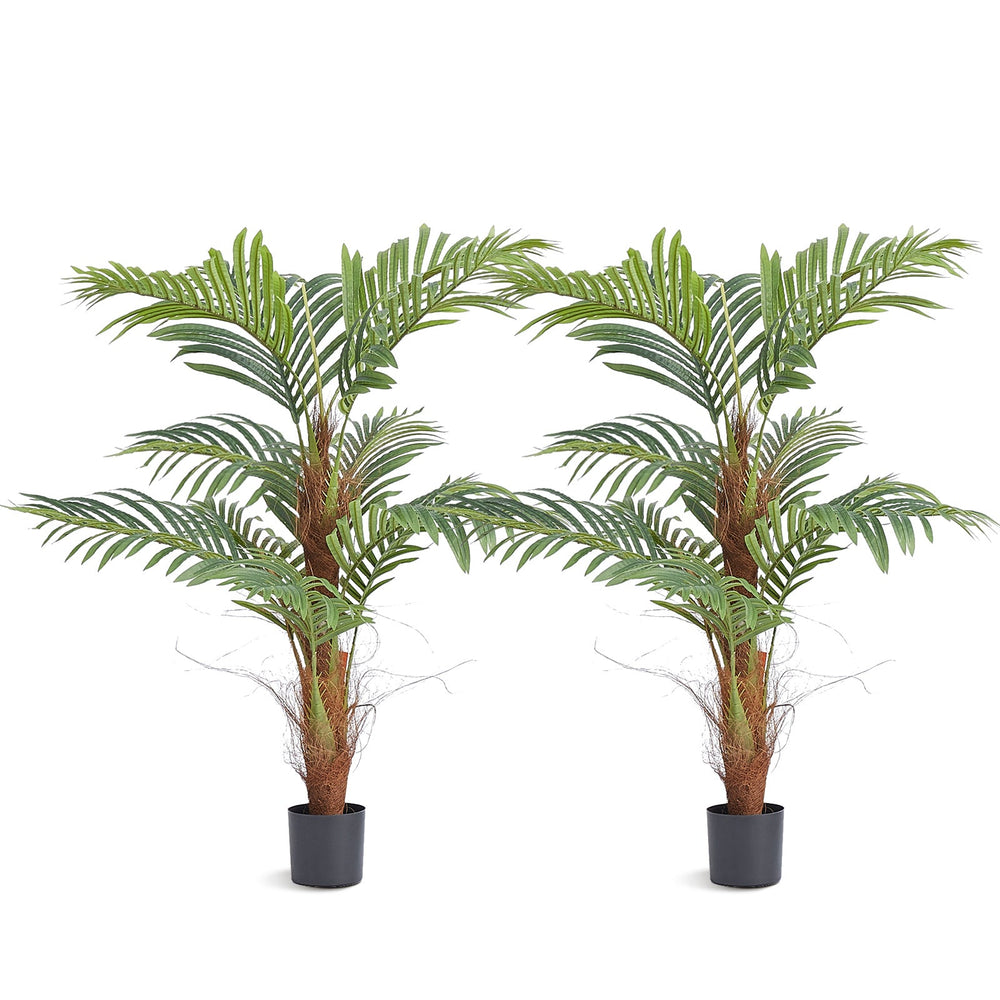 Artificial Palm Tree, 4 FT Tall Faux Plant, Secure PE Material & Anti-Tip Tilt Protection Low-Maintenance Plant, Lifelike Green Fake Tree for Home Office Warehouse Decor Indoor Outdoor Media 3