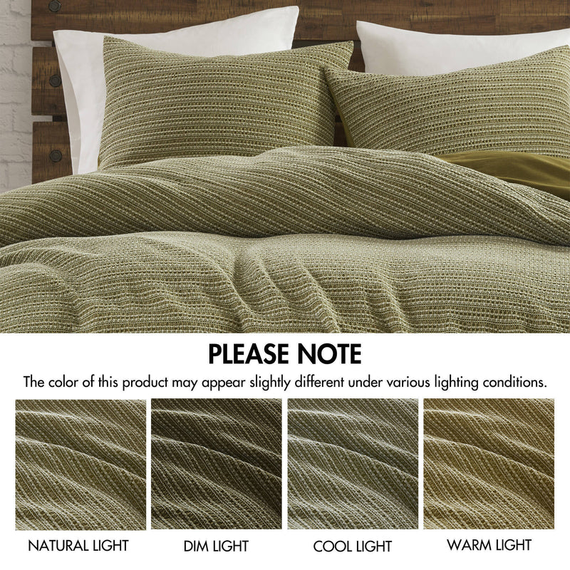3PCS Waffle Washed Duvet Set