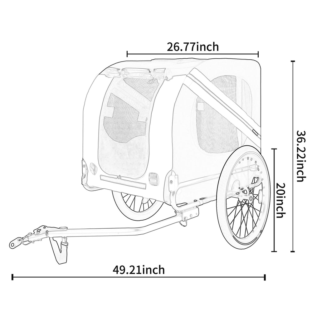 Large Folding Bike Trailer for Dogs – 66LB Capacity All-Terrain Pet Carrier, Durable Steel Frame for Cycling, Jogging, Camping & Outdoor Adventures, Black- Gray Media 22