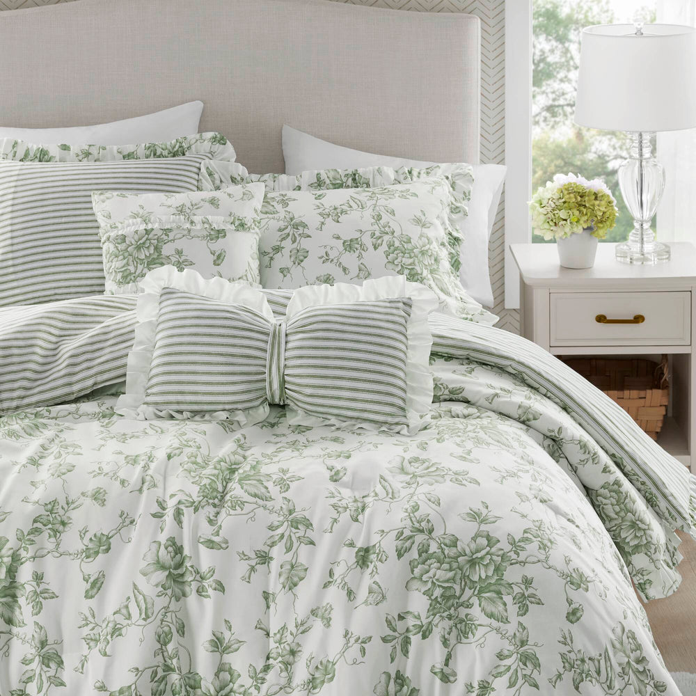 5 Pieces King Comforter Set with Decorative Pillows,Green Media 12