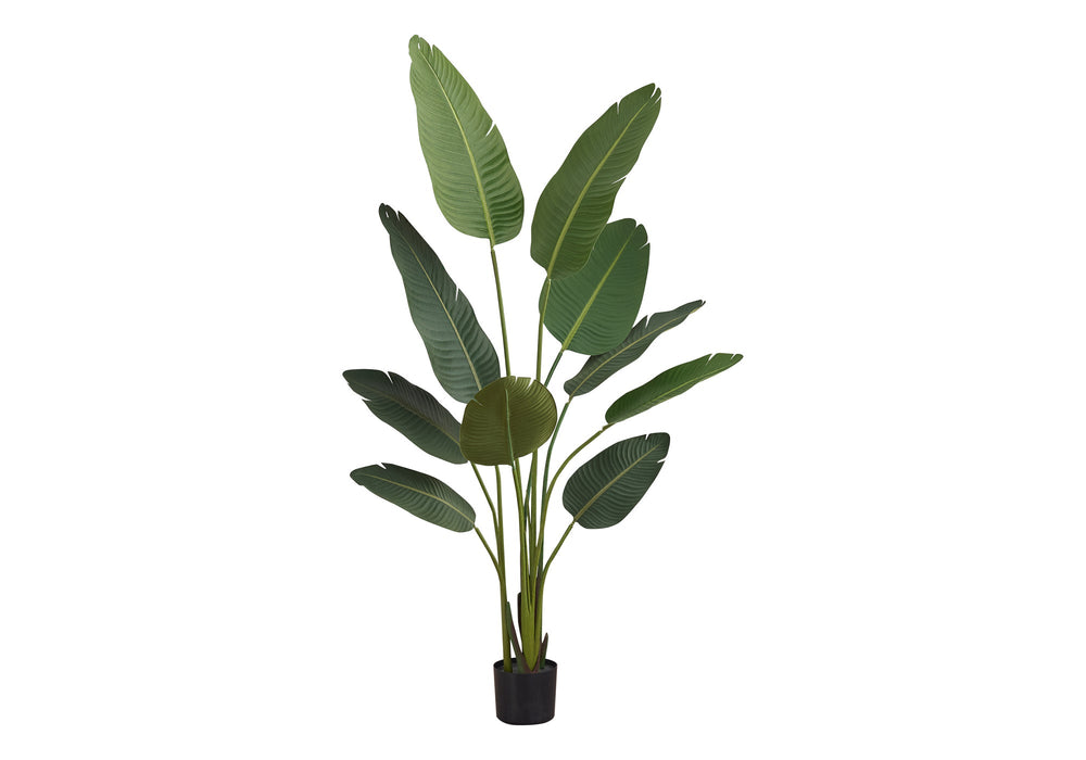 Artificial Plant, 60' Tall, Bird Of Paradise Tree, Indoor, Faux, Fake, Floor, Greenery, Potted, Decorative, Green Leaves, Black Pot Media 2