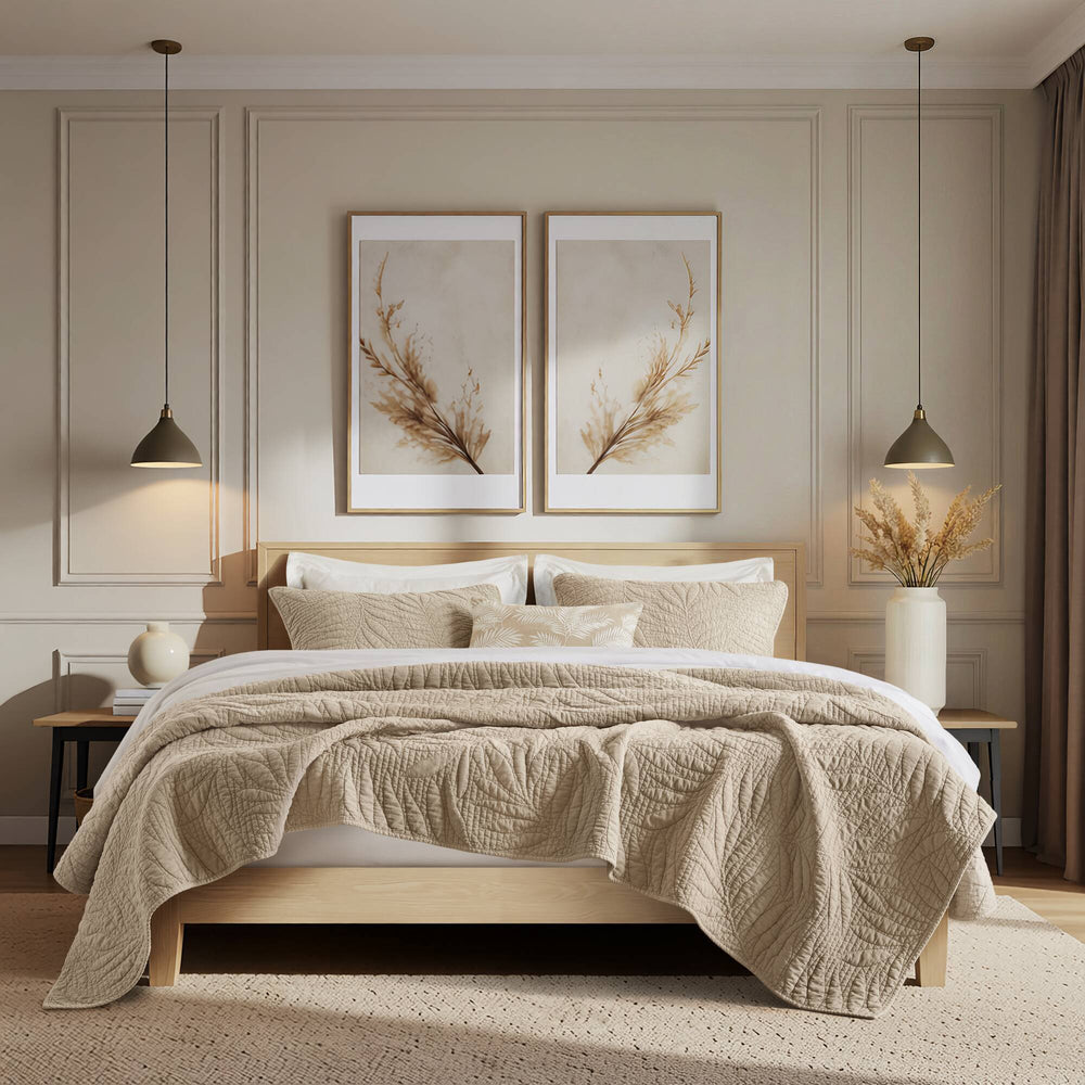 Full/Queen 3 Piece  Cotton Quilt Set Linen Media 11