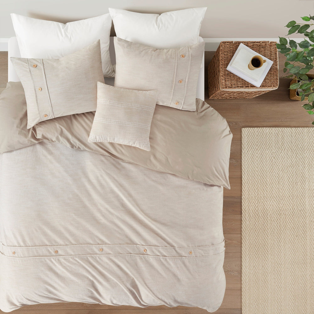5 Piece Organic Cotton Oversized Comforter Cover Set w/removable insert Natural King/Cal King Media 16