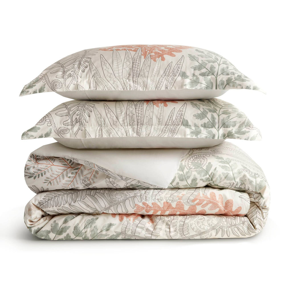 3-Piece Full/Queen 100% Cotton Sateen Duvet Cover Set,Terracotta/Linen Media 6