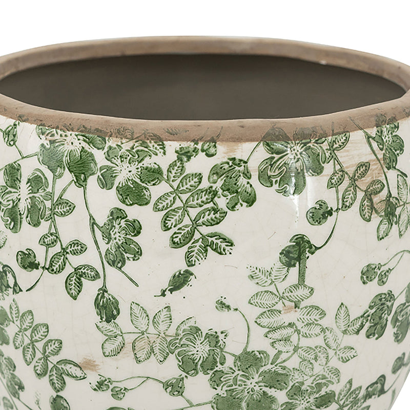 5.1x5.1x4.5' Ceramic Flower Vase with Floral Pattern, 4 Pack