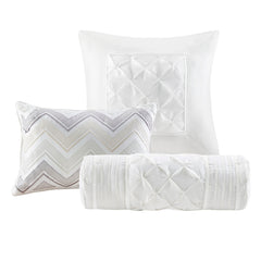 7-Piece 100% Polyester Pieced Pleated Tufted Comforter Set perspective