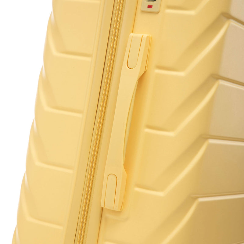 ABS Luggage Set Spinner Wheel 3-Piece Yellow Waterproof Travel Case 20 24 28 Inch