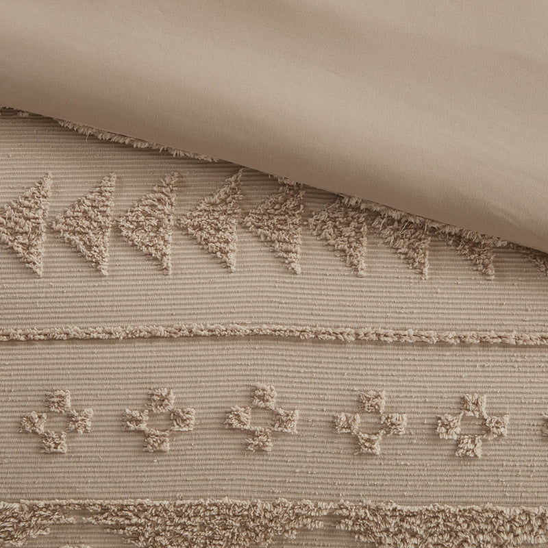 3 PCS Full/Queen Chenille Oversized Comforter Set Tan
