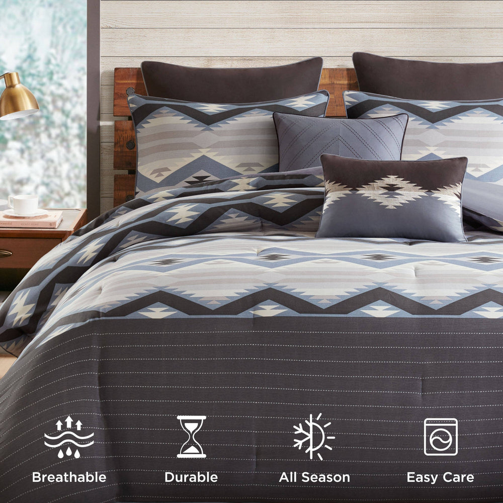 8-Piece Queen Comforter Set,Blue Media 2