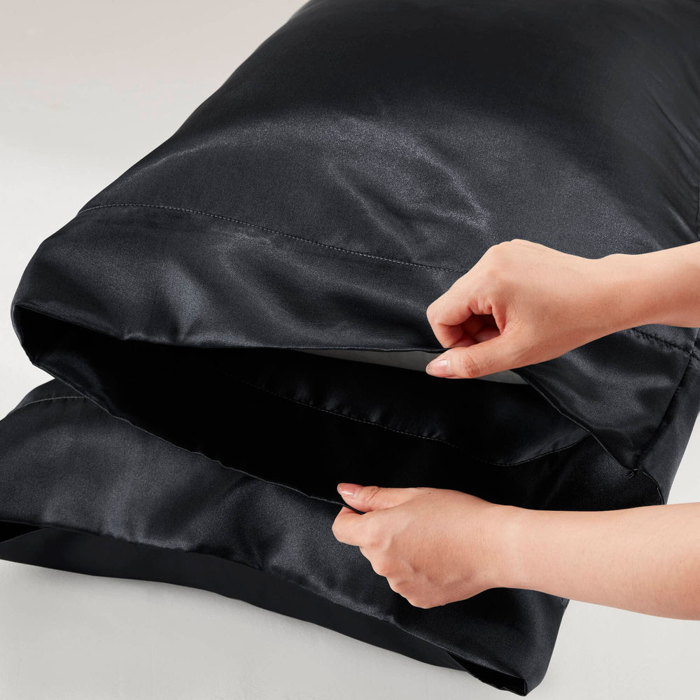 4 PCS Twin Luxury Sheet Set Black Media 16