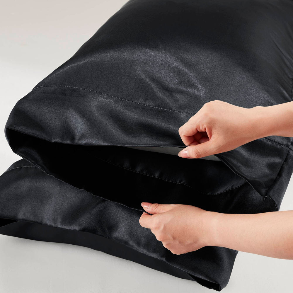 4 PCS Twin Luxury Sheet Set Black Media 16