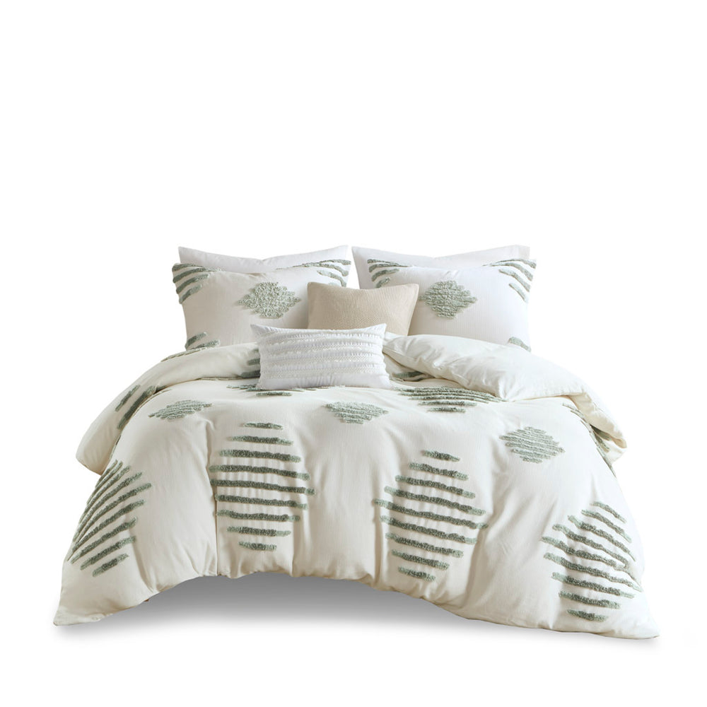 Full/Queen 3 Piece Cotton Blend Chenille Duvet Cover Set Media 11