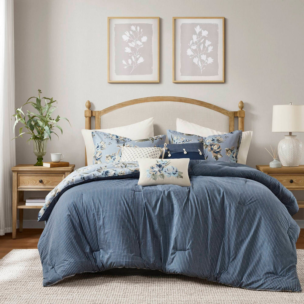 7PCS King Vintage Floral Comforter Set Media 21