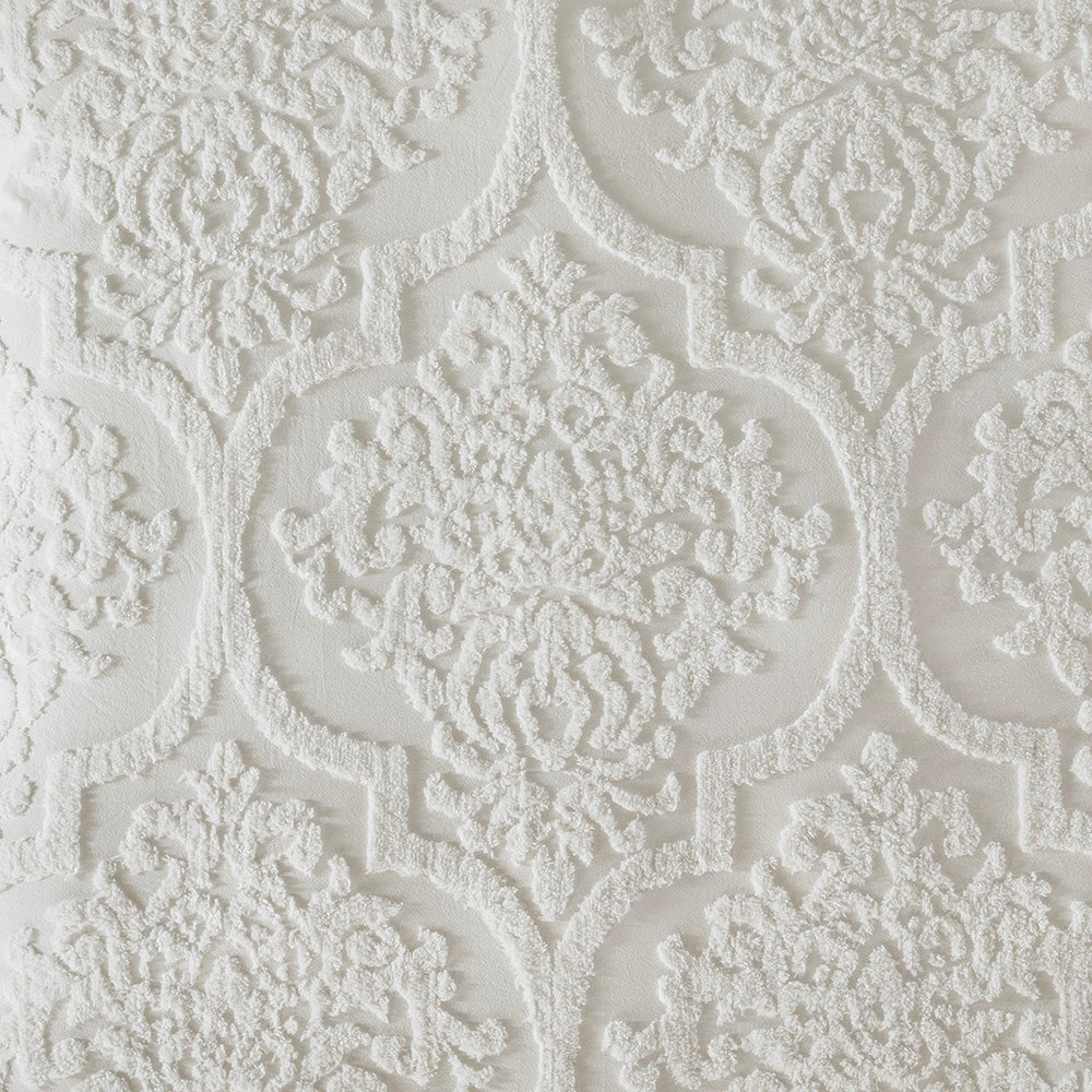 King/Cal King 3 Piece Tufted Cotton Chenille Damask Duvet Cover Set Media 12