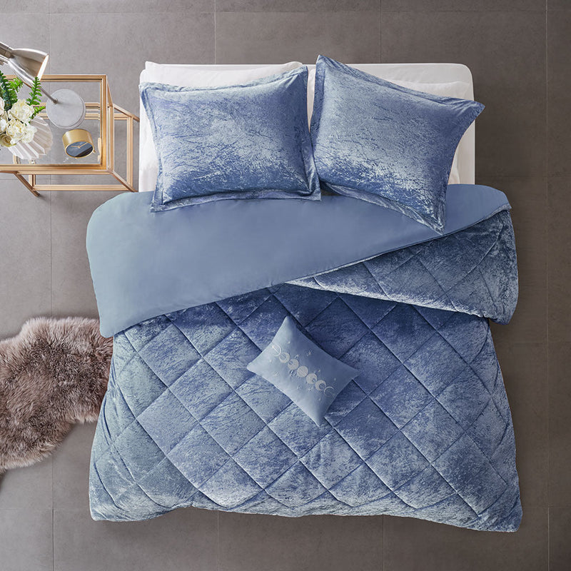 Twin/Twin XL Velvet Duvet Cover Set with Throw Pillow