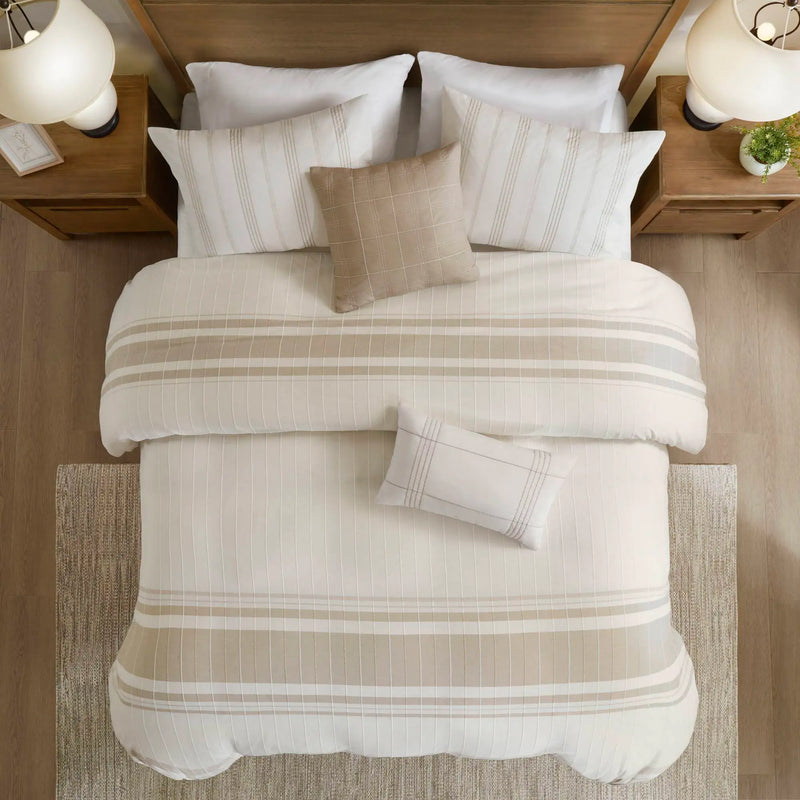 5 Piece Cotton Jaquard Duvet Set