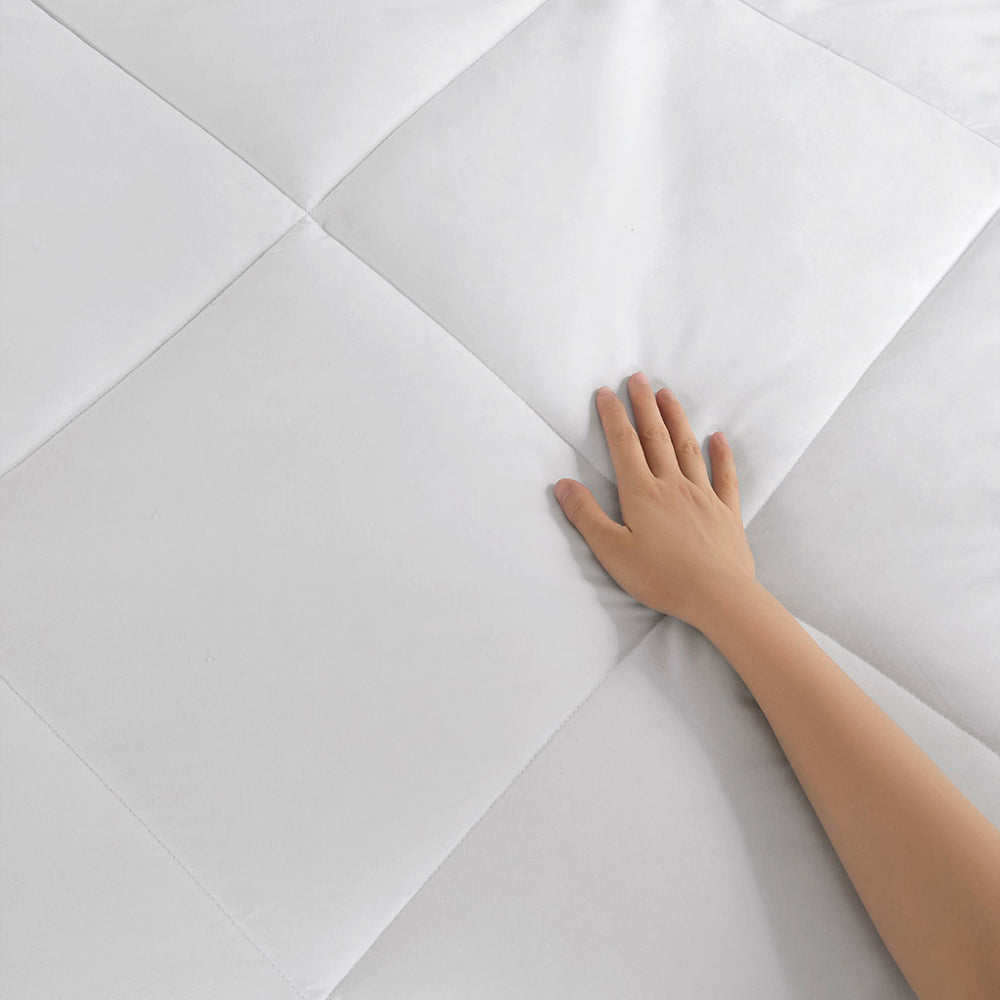 Oversized Down Alt Comforter with HeiQ Smart Temp Treatment White King/Cal King Media 2