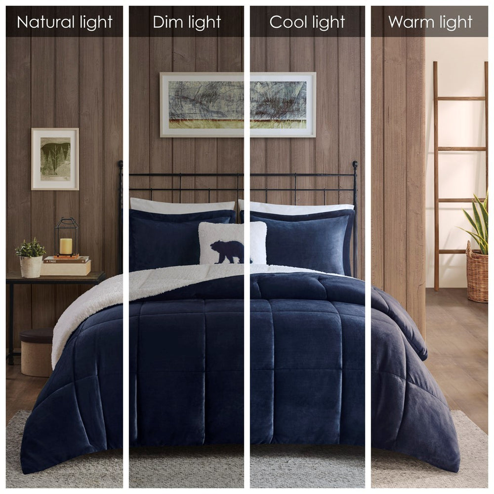 King Plush to Sherpa Down Alternative Comforter Set Media 6