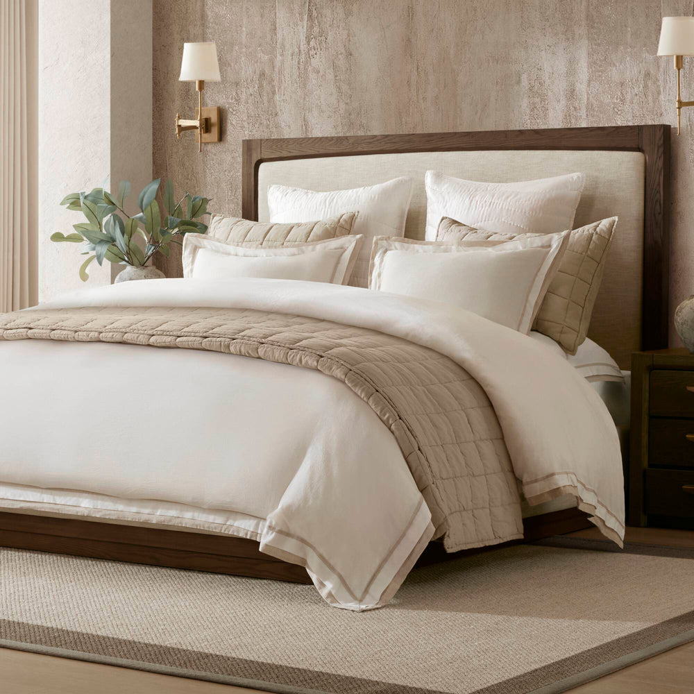 3 Pieces King/Cal King Duvet Cover Set,White+Beige Media 3