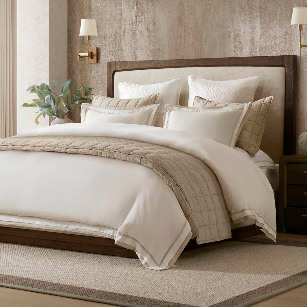 3 Pieces King/Cal King Duvet Cover Set,White+Beige Media 3