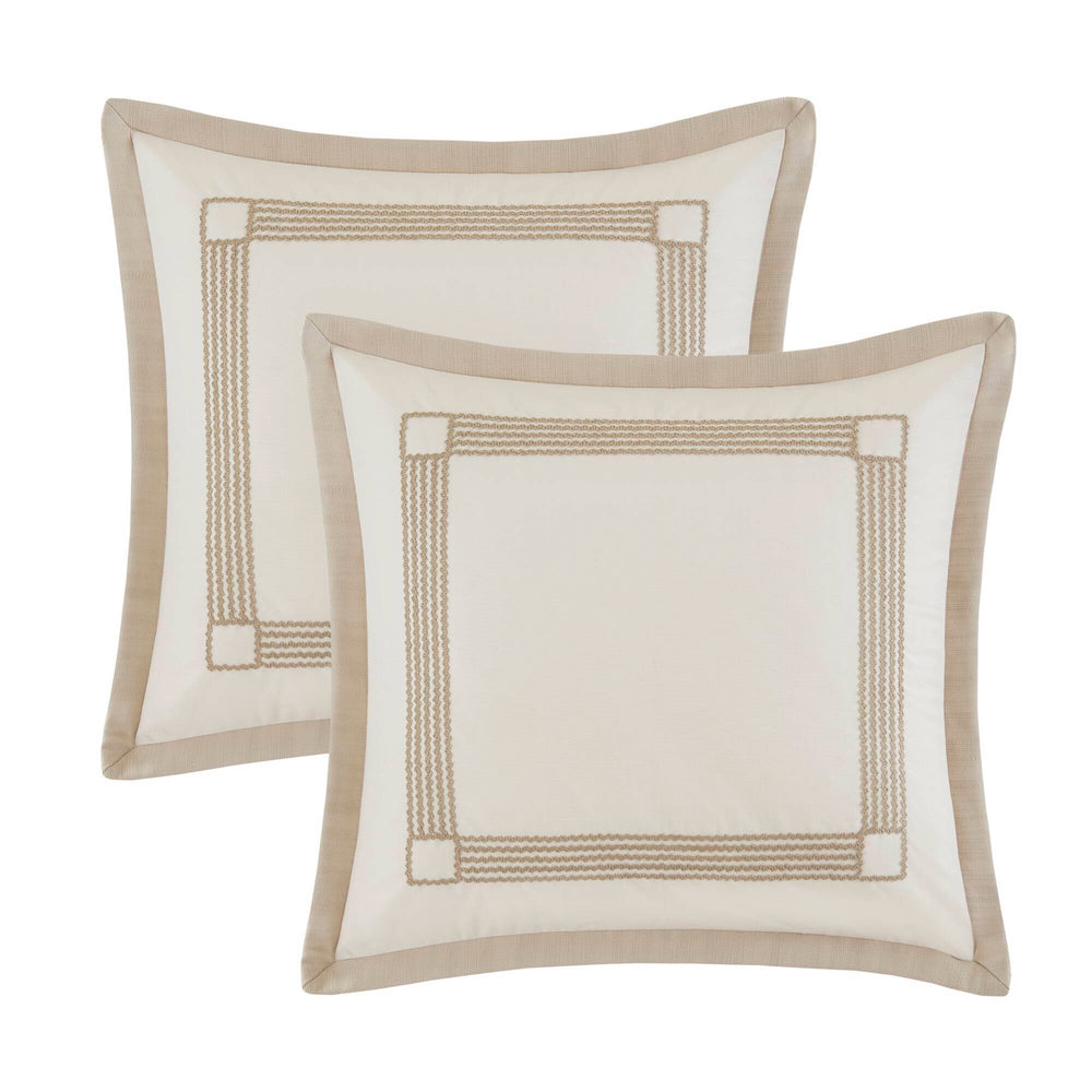 9-Piece King Abstract Comforter Set, Tan+Ivory Media 6