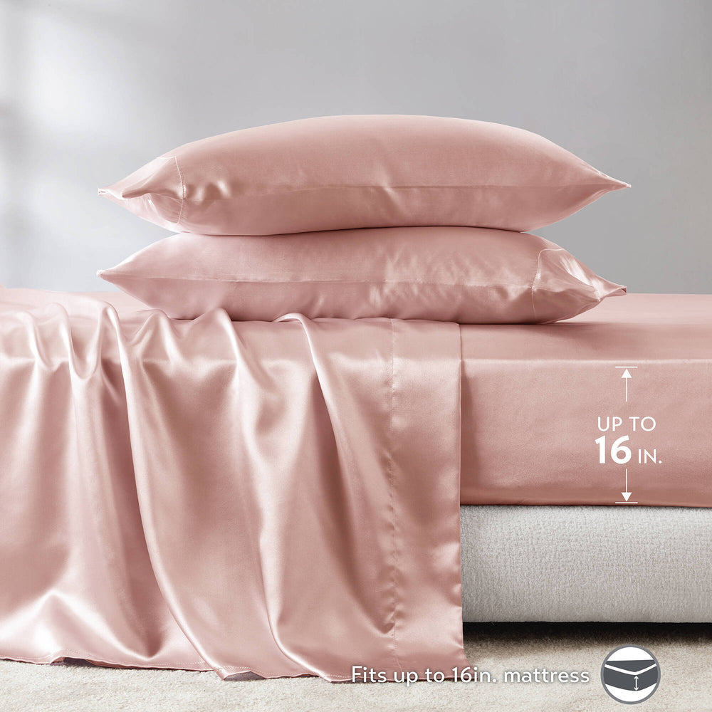 4 PCS Twin Luxury Sheet Set Blush Media 11
