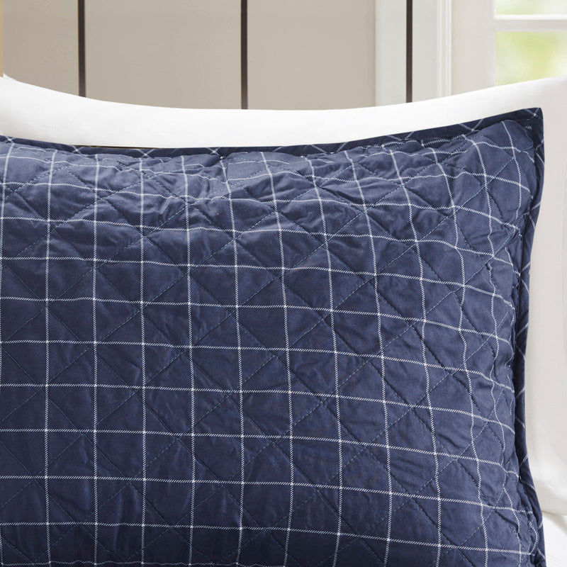 3 Piece Reversible Printed Quilt Set Green / Navy King/Cal King