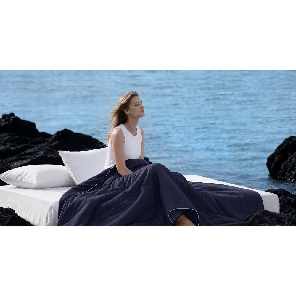 1 Piece King Down Alternative Comforter,Navy Media 2