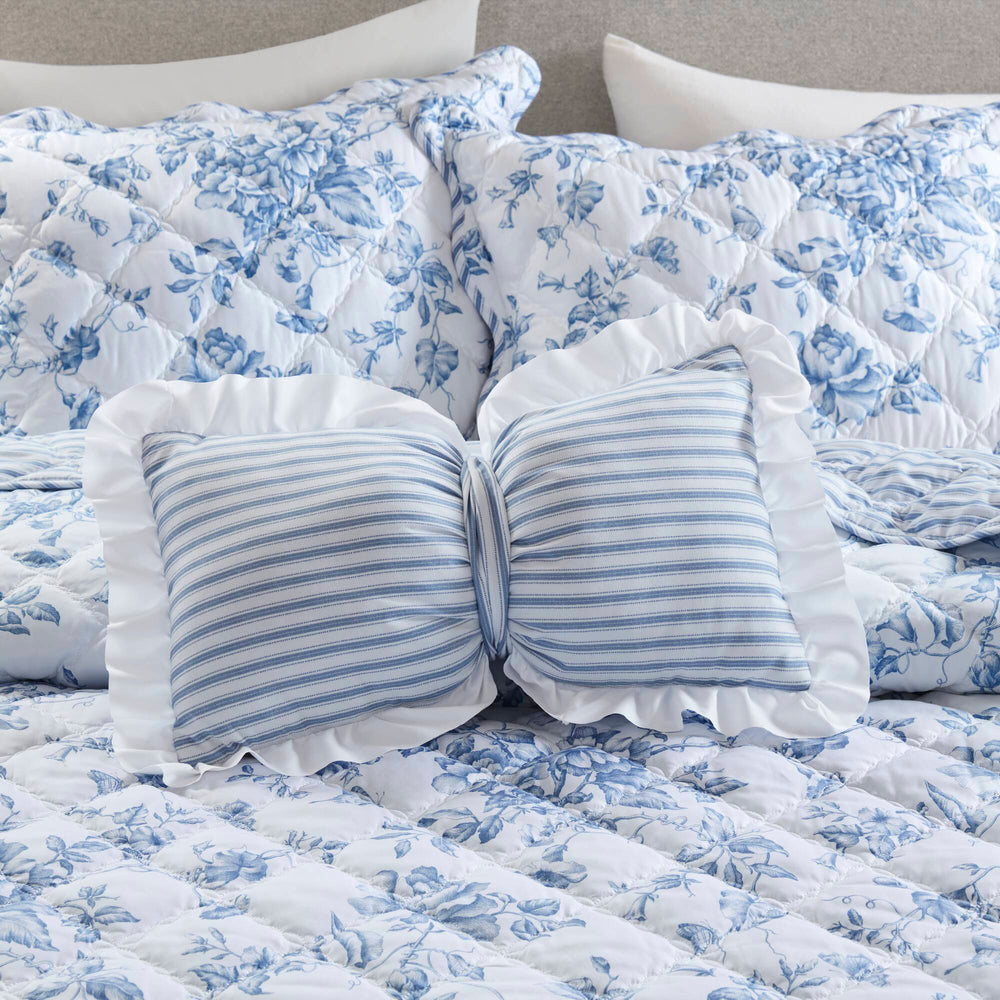 4 Pieces King  Quilt Set with Decorative Pillow,Blue Media 21