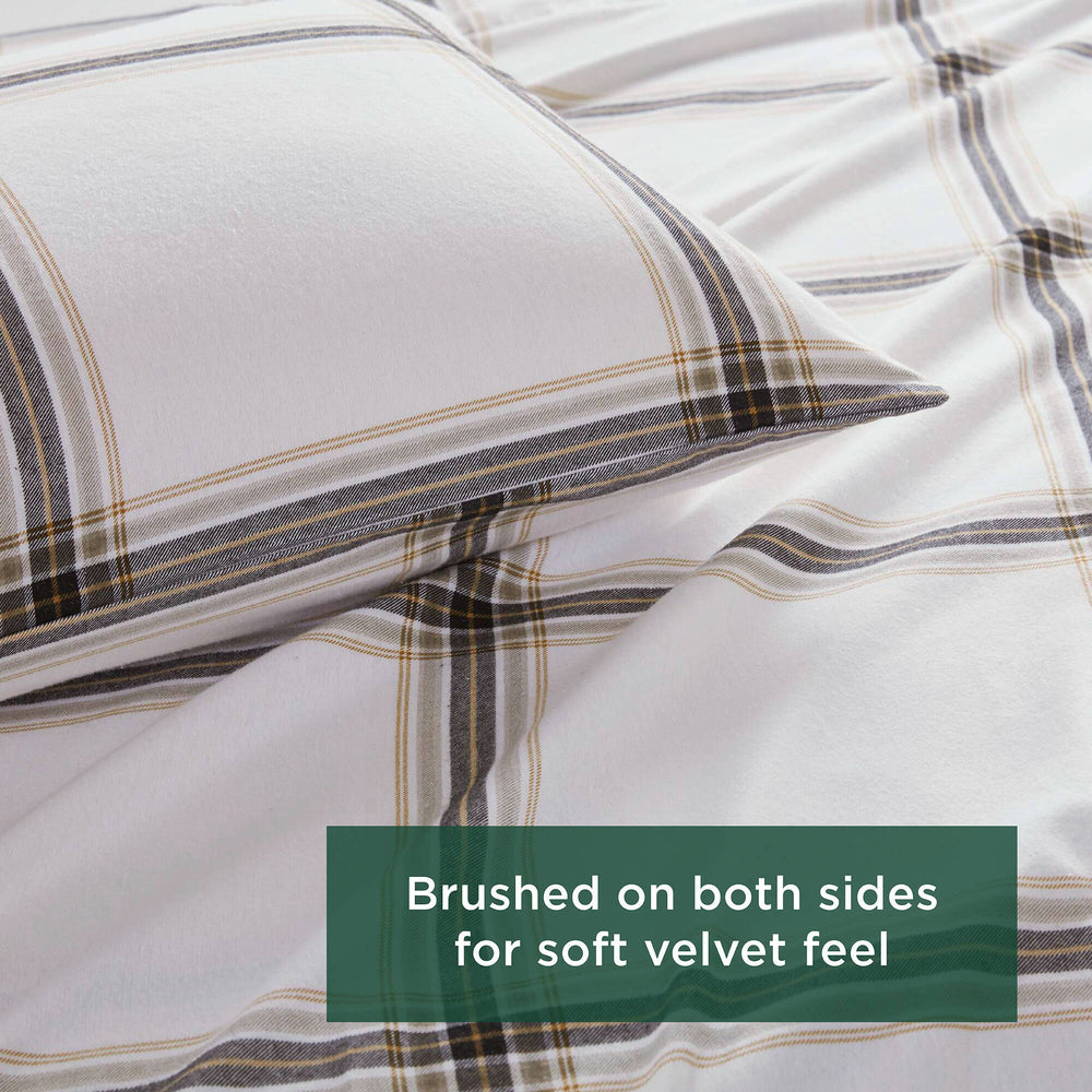 3 PCS Twin Sheet Set Tan Plaid Media 3
